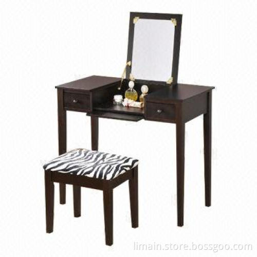 Bedroom Dresser with Flip Mirror and 2 Drawers